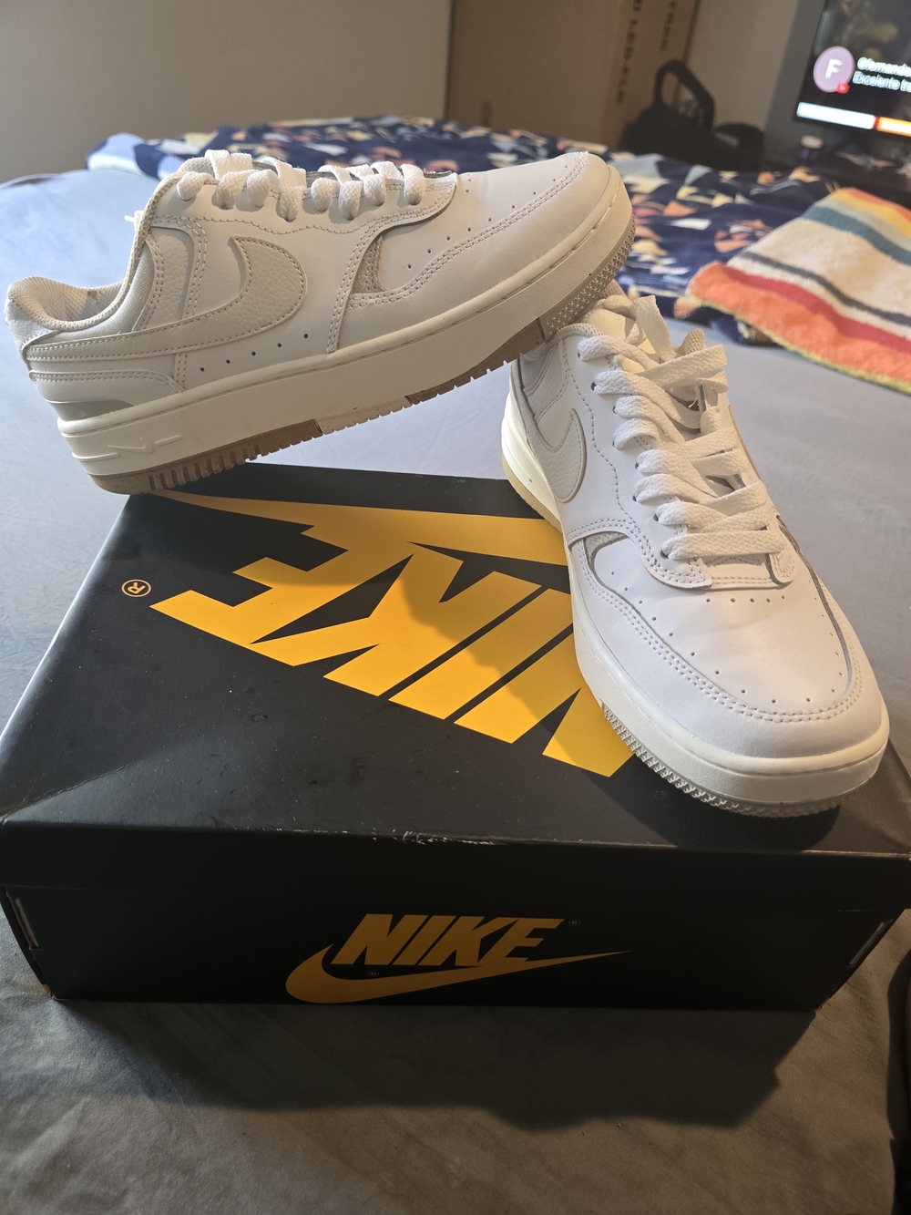 Nike Gamma Force Shoes Womens Sz 8.5 White Athletic Leather Sneakers Trainers LN